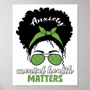 Poster Sensibilisation à la santé Messy Bun Problèmes de
