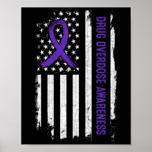 Poster Sensibilisation à la surdose de drogue Drapeau amé