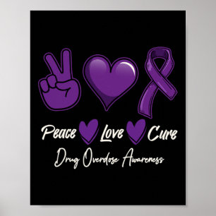 Poster Sensibilisation à la surdose de drogue violette Pe