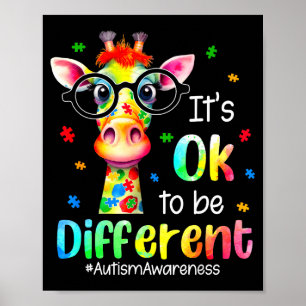 Poster Sensibilisation à l'autisme Girafe Mignon Animal C