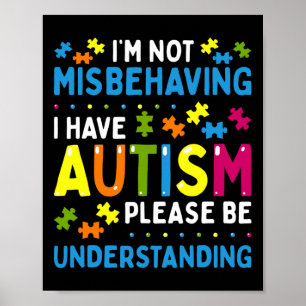 Poster Sensibilisation à l'autisme Je ne me comporte pas