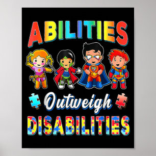 Poster Sensibilisation à l'autisme Les capacités du garço