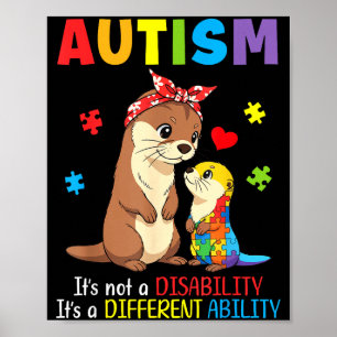Poster Sensibilisation à l'autisme Mère Loutre Capacité D