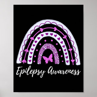 Poster Sensibilisation à l'épilepsie Boho Arc-en-ciel