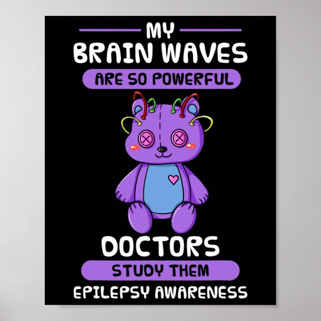 Poster Sensibilisation à l'épilepsie Cerveau épileptique  (Devant)