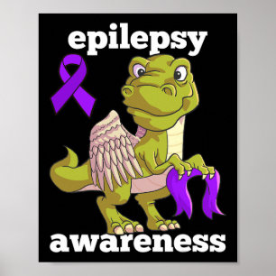Poster Sensibilisation à l'épilepsie Cute Dinosaure T Rex