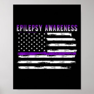 Poster Sensibilisation à l'épilepsie Drapeau américain Ep