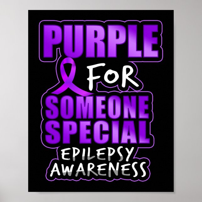 Poster Sensibilisation à l'épilepsie violet pour quelqu'u (Devant)