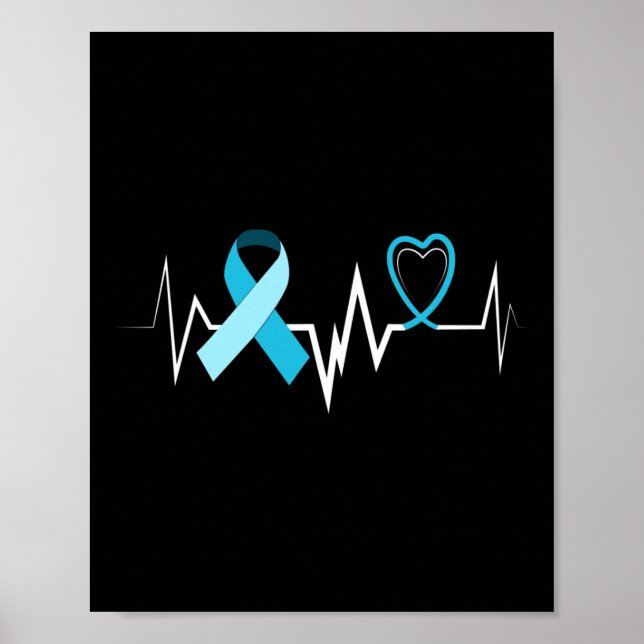 Poster Sensibilisation à l'hydrocéphalie du ruban bleu cl (Devant)