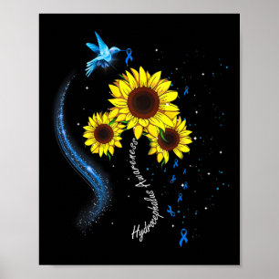 Poster Sensibilisation à l'hydrocéphalie du tournesol ble