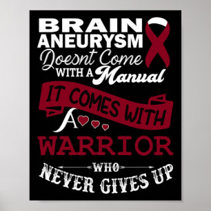 Poster Sensibilisation à l'neurysme cérébral Burgundy Rub