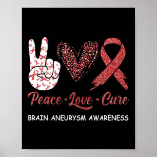 Poster Sensibilisation à l'neurysme cérébral Paix Amour C