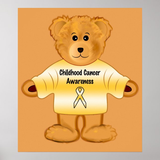 Poster Sensibilisation au cancer chez l'enfant avec l'our (Devant)