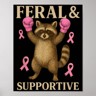 Poster Sensibilisation au cancer du sein Féral et drôle d