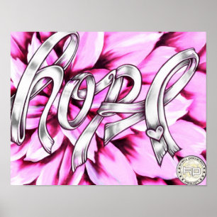 Poster Sensibilisation au cancer du sein Hope Imprimer