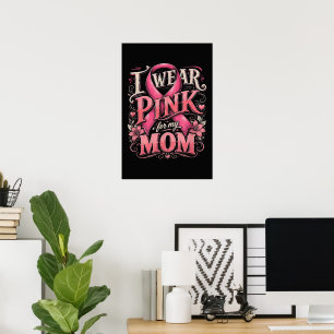 Poster Sensibilisation au cancer du sein Je porte du rose