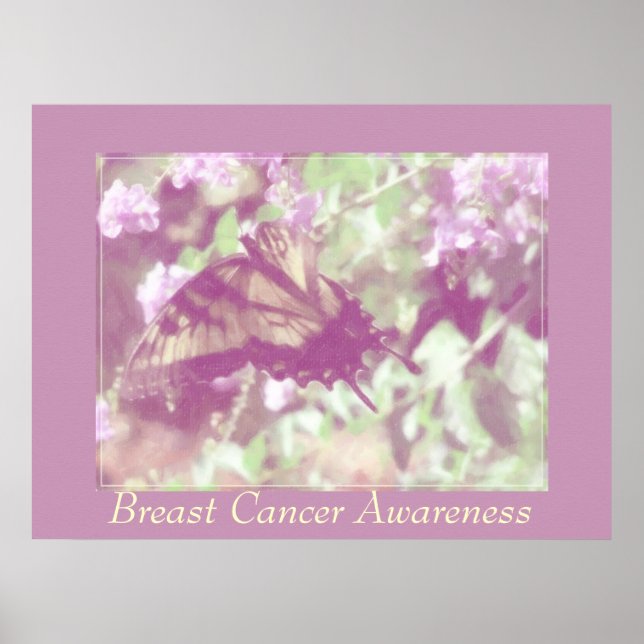 Poster Sensibilisation au cancer du sein - Papillon monar (Devant)