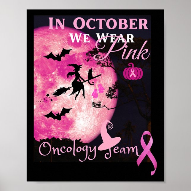 Poster Sensibilisation au cancer. En Octobre Nous Portons (Devant)