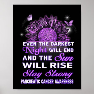 Poster Sensibilisation au cancer pancréatique Ruban viole