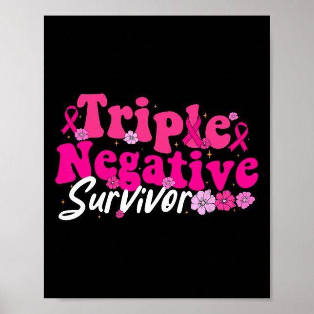 Poster Sensibilisation au cancer Triple Fleurs de survie  (Devant)