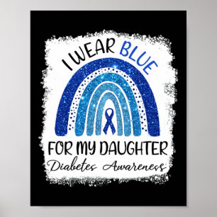 Poster Sensibilisation au diabète Je Porte Du Bleu Pour M