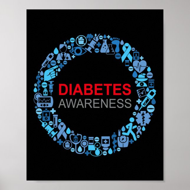 Poster Sensibilisation au diabète Journée mondiale du dia (Devant)