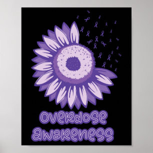 Poster Sensibilisation au ruban violet Opioïde