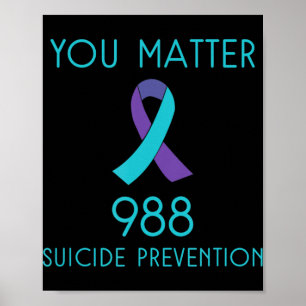 Poster Sensibilisation au suicide - 988 - Prévention du s