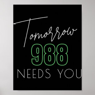 Poster Sensibilisation au suicide 988 - Prévention du sui