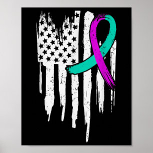 Poster Sensibilisation au suicide États-Unis drapeau amér