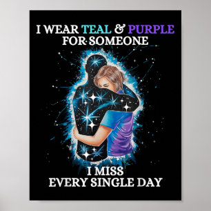 Poster Sensibilisation au suicide Je porte du sarcelle &a