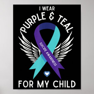 Poster Sensibilisation Au Suicide Je Porte Turquoise Et V