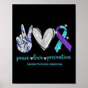 Poster Sensibilisation au suicide Paix Amour Prévention 1