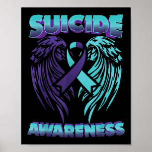 Poster Sensibilisation au suicide Ruban Ailes Prévention 