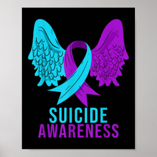 Poster Sensibilisation au suicide Ruban Santé mentale Dép