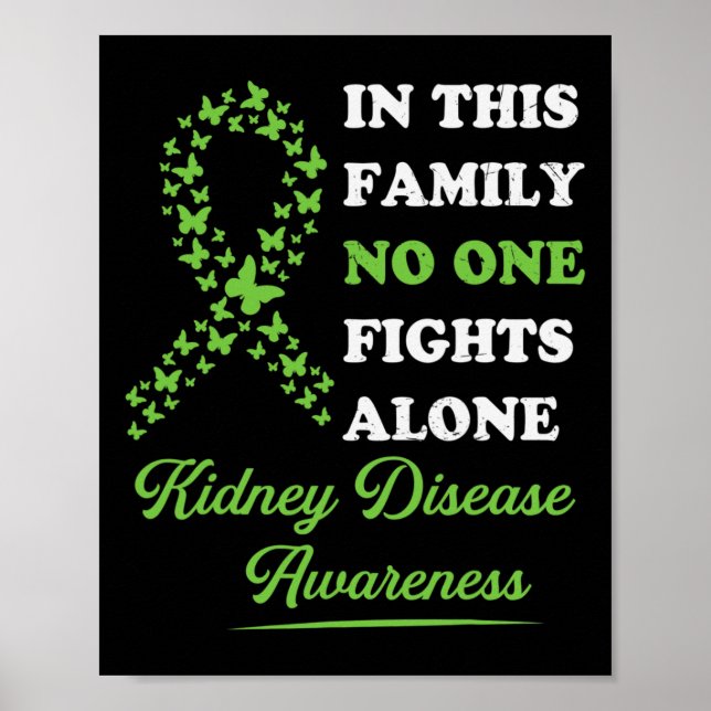 Poster Sensibilisation aux maladies rénales Ruban Famille (Devant)