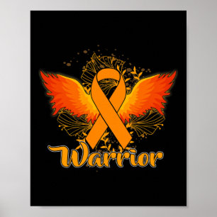 Poster Sensibilisation Fun Guerrier Orange Ribbon Cadeau