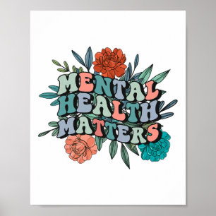 Poster Sensibilisation mentale Problèmes de santé mentale