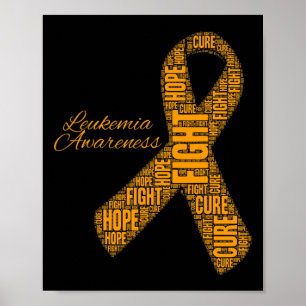 Poster Sensibilisation Orange Ribbon Combattre Hope Cure
