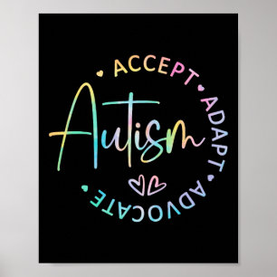 Poster Sensibilisation sur l'autisme Accepter Adapt Advoc
