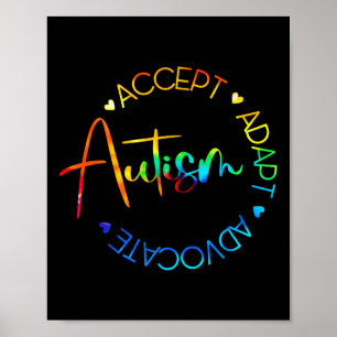 Poster Sensibilisation sur l'autisme Accepter Adapt Advoc