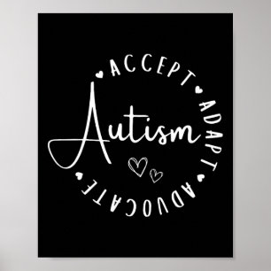 Poster Sensibilisation sur l'autisme Accepter Adapt Advoc