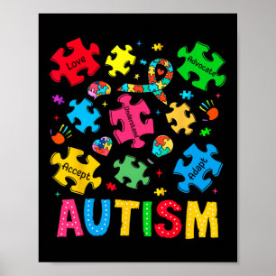 Poster Sensibilisation sur l'autisme Accepter Adapt Advoc