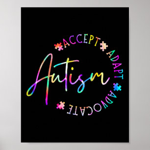 Poster Sensibilisation sur l'autisme Accepter Adapt Advoc