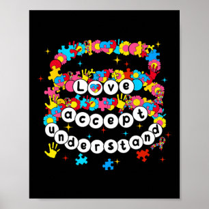 Poster Sensibilisation sur l'autisme Accepter l'amour Com