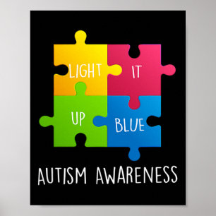 Poster Sensibilisation sur l'autisme Allumez-le en bleu