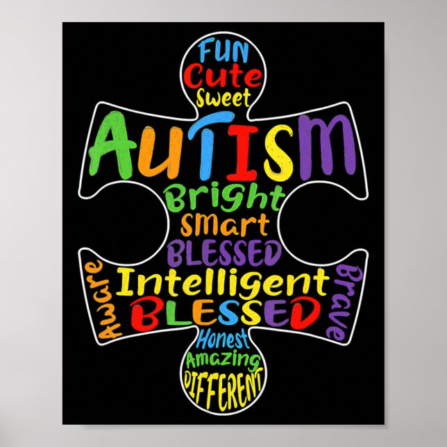 Poster Sensibilisation sur l'autisme Coeur Béni Hommes Fe (Devant)