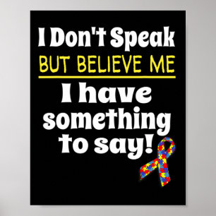 Poster Sensibilisation sur l'autisme Conscience non verba