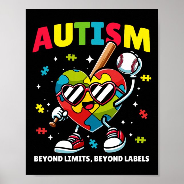 Poster Sensibilisation sur l'autisme de baseball Puzzle c (Devant)