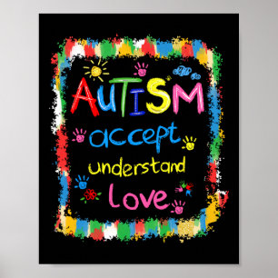Poster Sensibilisation sur l'autisme de brosse Accepter C